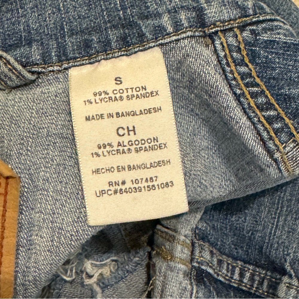 NEW Signature by Levi Stratus Heavy Distressed Rib Cage Denim Jacket Size Small - Picture 12 of 13
